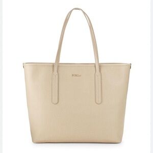 Furla Ariana Leather Open Tote in Natural